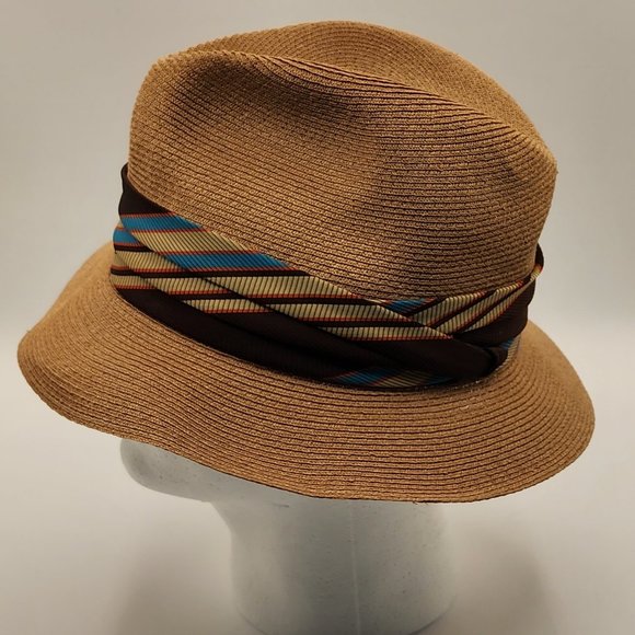 VTG Royal Stetson Fine Straw Hat Pinch Front Fedora Long Oval Made in Canada - Picture 3 of 13